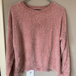 pink velvet sweater